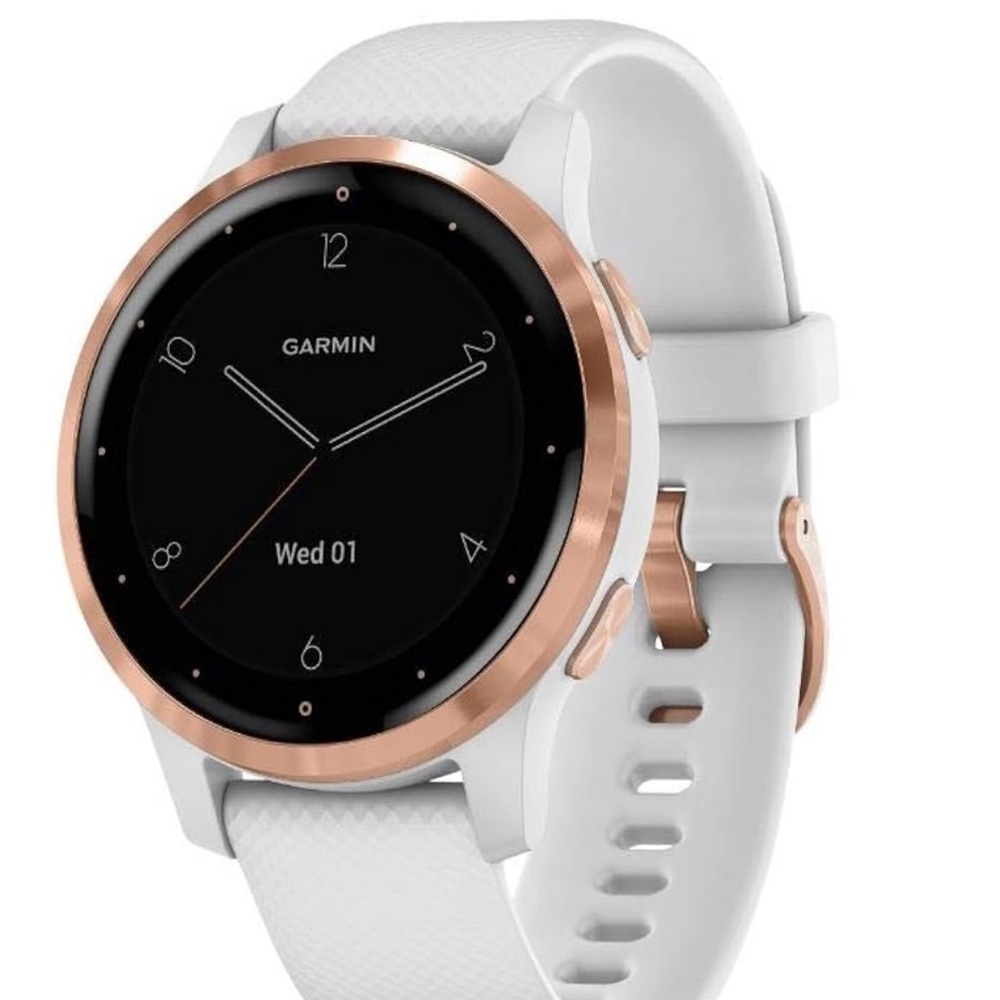 Garmin Smartwatch with White Band and Gold Bezel - Picture 2 of 7